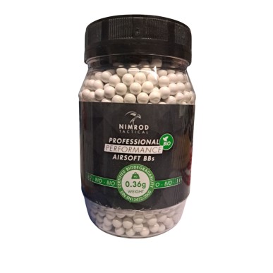 Nimrod Tactical - Billes blanches Biodégradables Pro Performance 0.36g X 2000 bbs