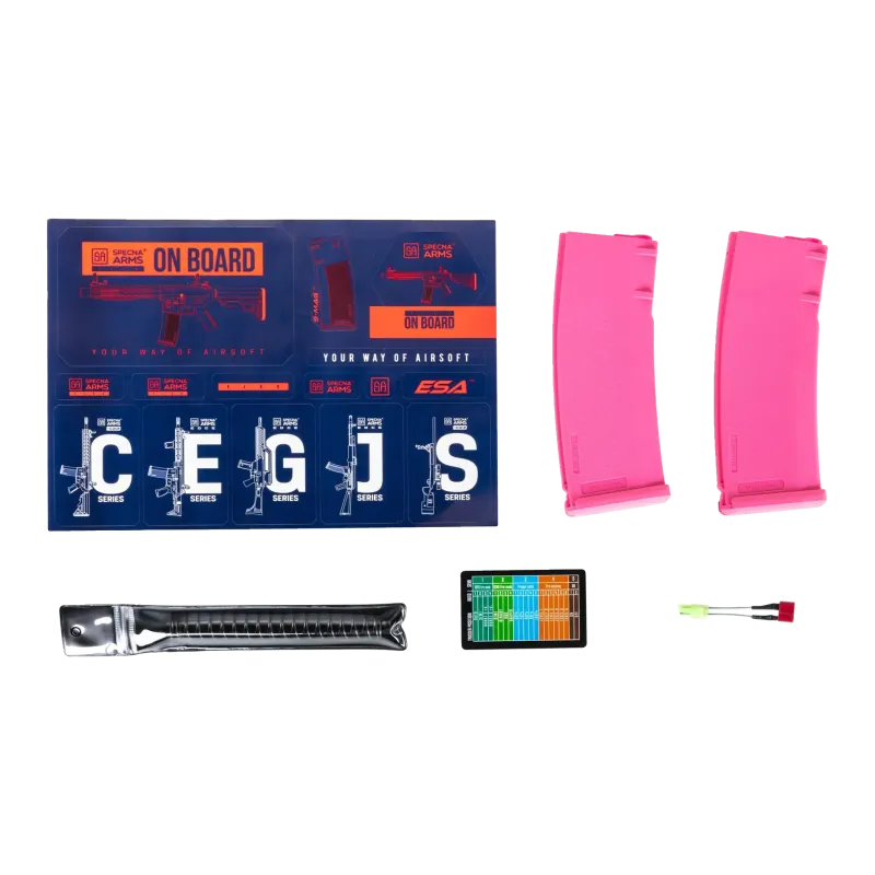 Specna Arms SA-F04-RL Flex Light Ops G2 rose - contenu : 2 chargeurs, ressort, carte HAL, adaptateur