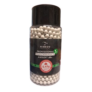 Nimrod Tactical - Billes blanches Biodégradables Pro Performance 0.43g X 1000 bbs