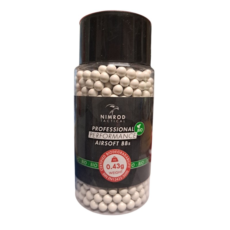 Nimrod Tactical - Billes blanches Biodégradables Pro Performance 0.43g X 1000 bbs