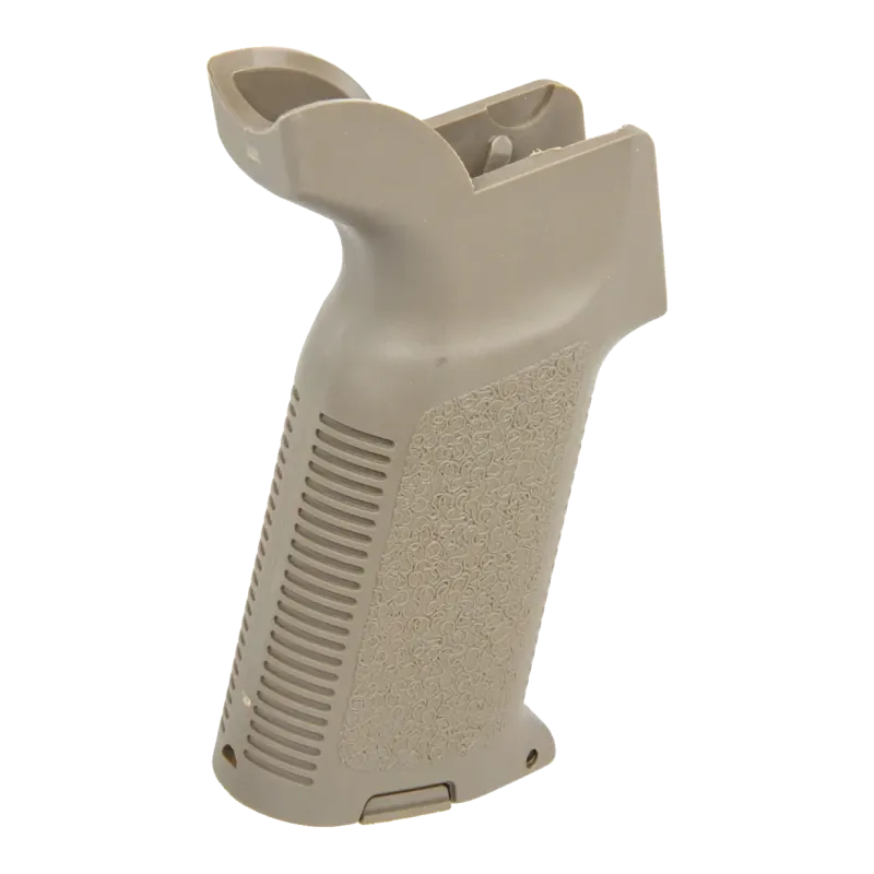 Poignée moteur QD Prime Specna Arms tan, vue arrière avec rainures et zone texturée