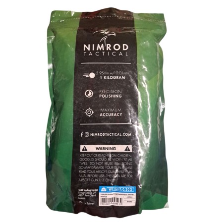 Nimrod Tactical - Billes blanches plastique Pro Performance 0.20g X 5000 bbs