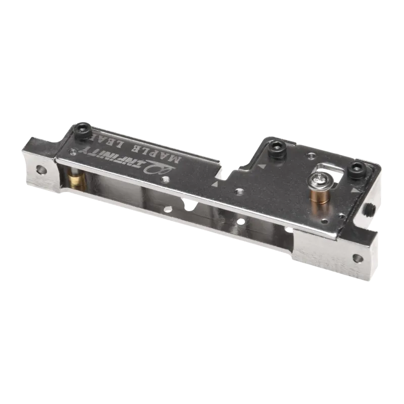 Boîtier de détente CNC Maple Leaf Infinity pour VSR-10, vue de la platine et des axes en laiton