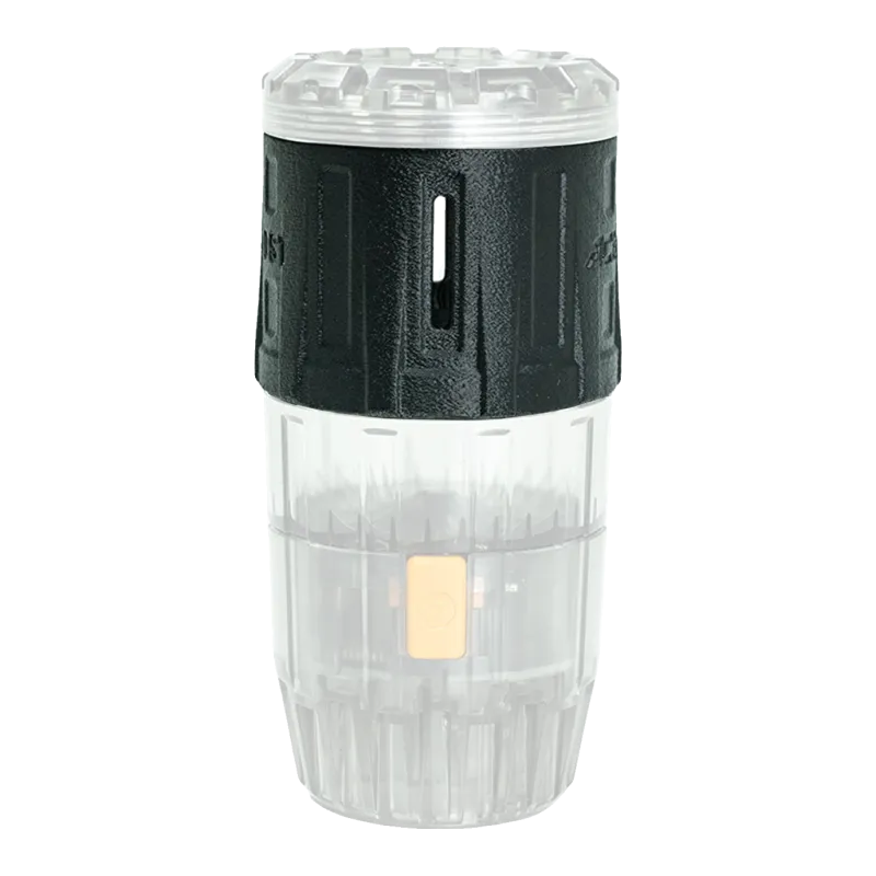 BB Booster Acetech noir monté sur le Spawner AceHive transparent, vue de face