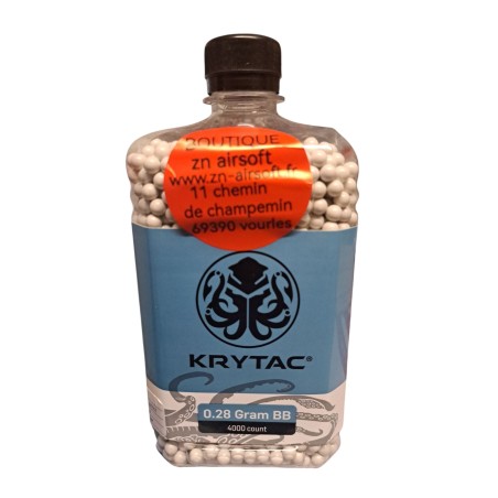 Krytac - Billes blanches Plastiques 0.28g X 4000 bbs