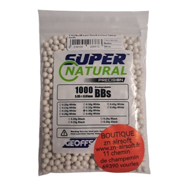 Geoffs - Billes blanches Biodégradables Super Natural Precision 0.36g X 1000 bbs