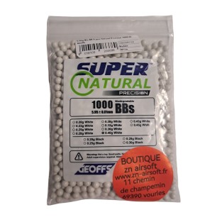 Geoffs - Billes blanches Biodégradables Super Natural Precision 0.40g X 1000 bbs