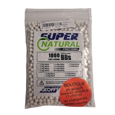 Geoffs - Billes blanches Biodégradables Super Natural Precision 0.40g X 1000 bbs