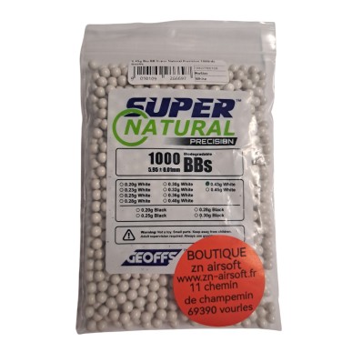 Geoffs - Billes blanches Biodégradables Super Natural Precision 0.43g X 1000 bbs