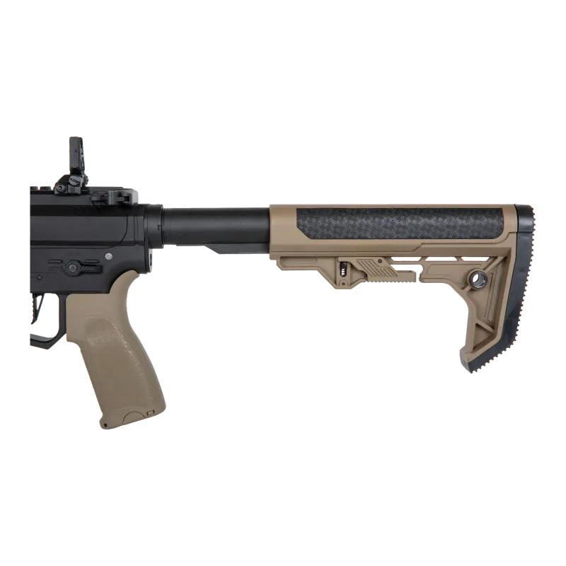 Crosse Light Ops et poignée tan du Specna Arms SA-FX01 Flex, vue de détail