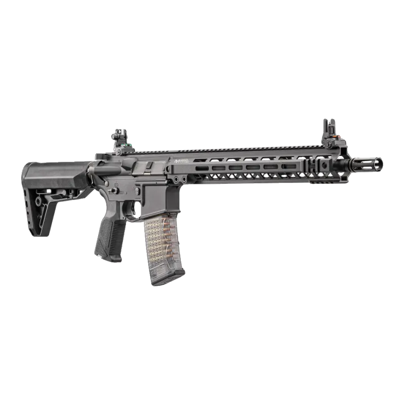 G&G TR16 GMS MK2 15 pouces, vue trois quarts côté droit, garde-main M-LOK et cache-flamme