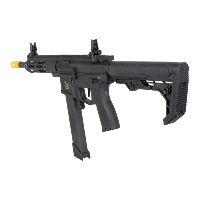 Specna Arms SA-FX01 Flex HAL ETU noire, vue de trois quarts, garde-main M-LOK