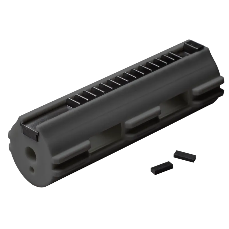 Piston allégé FPS Softair ZERO-SHOCK, photo officielle du fabricant, vue de trois quarts avec crémaillère métal