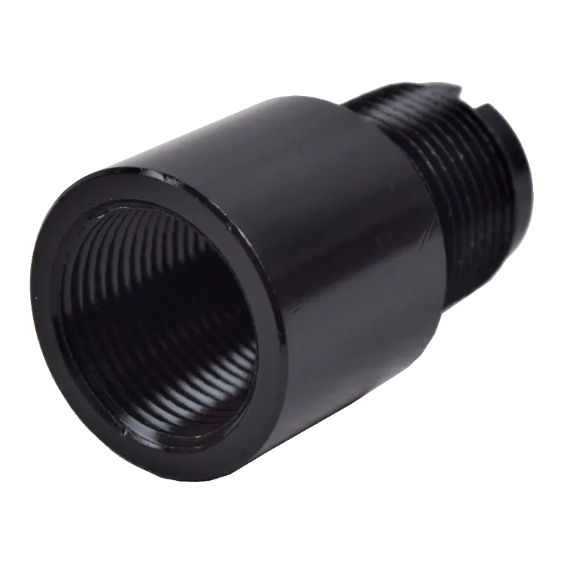 Adaptateur de silencieux DBOYS 14 mm CW vers CCW noir, côté filetage femelle