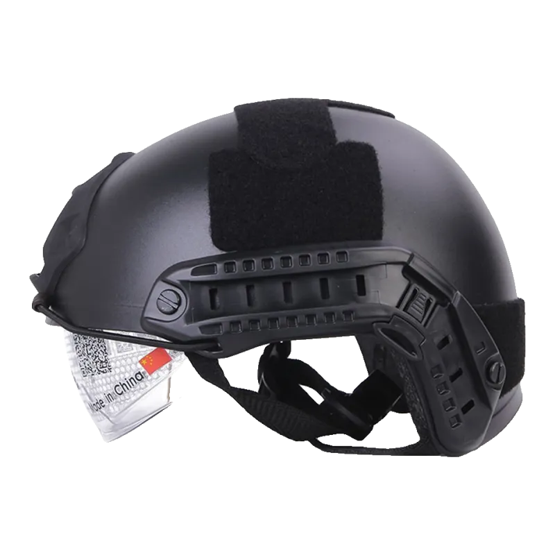 Casque Fast type MH noir EMERSONGEAR EM8820B, profil avec rails latéraux et velcro