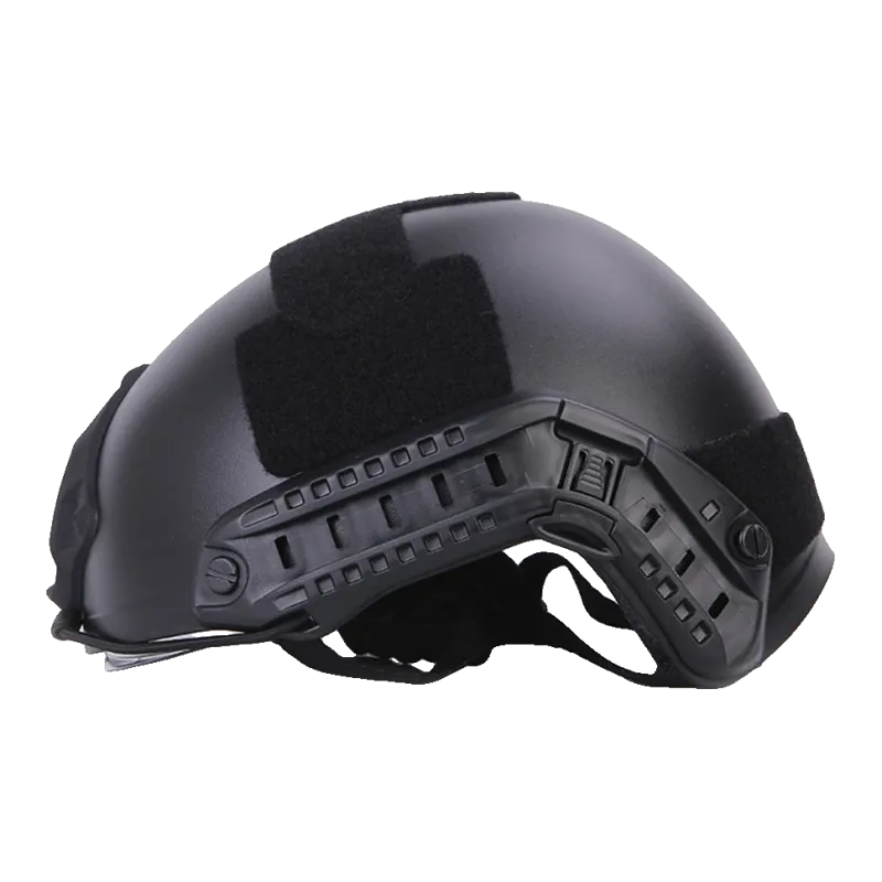 Casque Fast type MH noir EMERSONGEAR EM8820B, profil visière relevée et rails