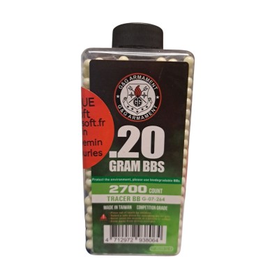 G&G Armament - Billes Traçante verte Biodégradable 0.20g X 2700 bbs