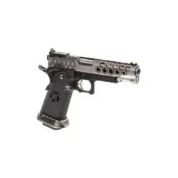 AW CUSTOM - Pistolet GBB Hi-Capa HX2501 en Métal - Noir et argent