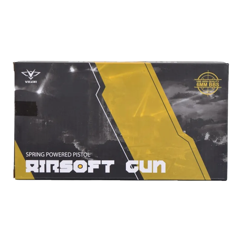 Boîte du pistolet à ressort Vigor S-11 noir, 15 billes