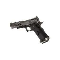 AW CUSTOM - Pistolet GBB Hi-Capa HX2501 en Métal - Noir et argent