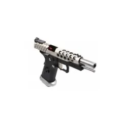 AW CUSTOM - Pistolet GBB Hi-Capa HX2501 en Métal - Noir et argent