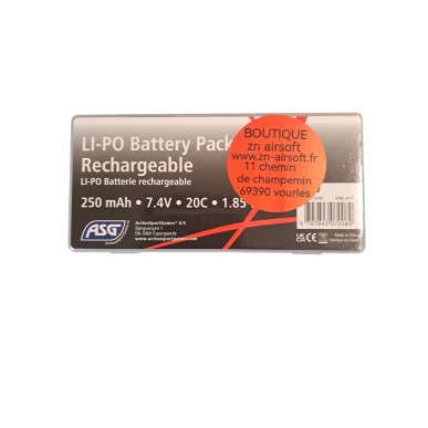 ASG - Batterie LiPo Rechargeable 7.4V 250 mAh 20C Spéciale HPA