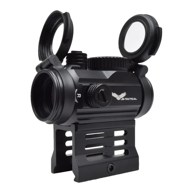 JS-TACTICAL - Viseur Point Rouge avec Rehausse à Fentes - Noir