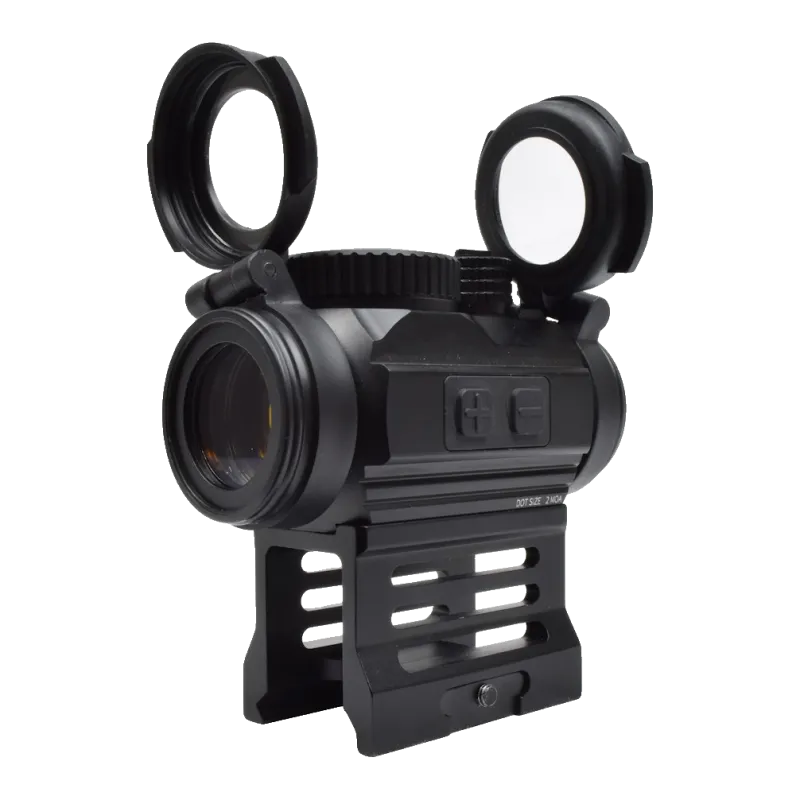Viseur point rouge JS-Tactical sur rehausse à fentes, côté boutons + et - et marquage 2 MOA