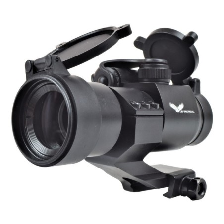 JS-TACTICAL - Viseur Point Rouge Lentille 32mm avec Rehausse - Noir