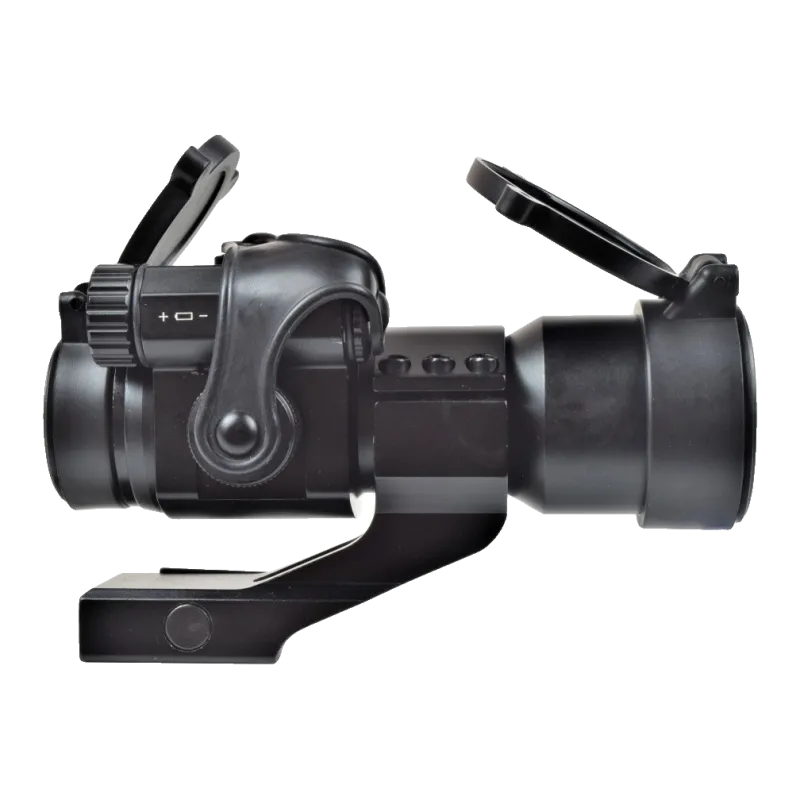 Viseur point rouge JS-Tactical 32 mm de profil, molette de luminosité et rehausse