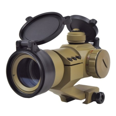 JS-Tactical 30 mm Tan – Viseur point rouge avec rehausse | Zn-Airsoft.fr