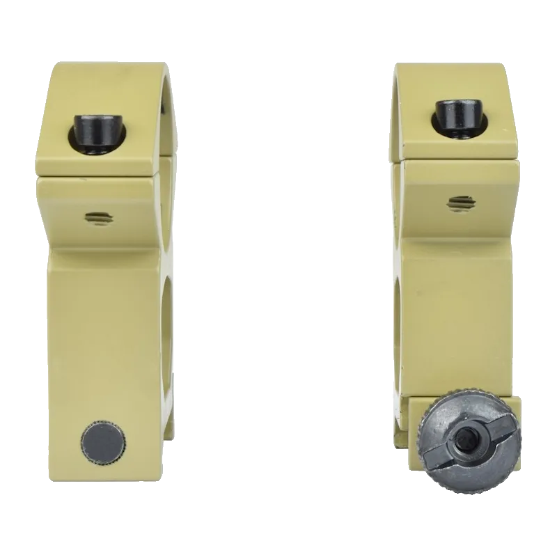 Anneaux de montage hauts JS-Tactical tan, vue de profil avec molette de serrage