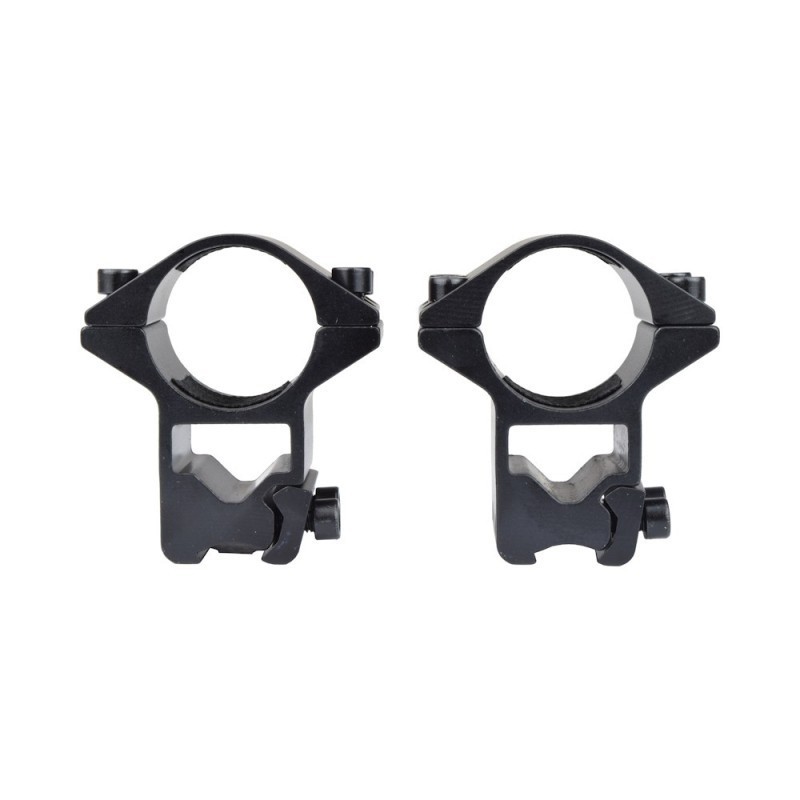 JS-TACTICAL - Anneaux de montage moyens 30mm pour rail Picatinny de 11mm - Noir