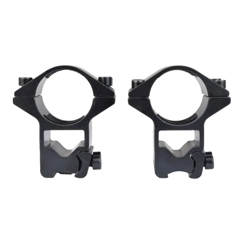 JS-TACTICAL - Anneaux de montage hauts 1 pouce (25,4 mm) pour rail 11 mm queue d'aronde - Noir