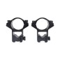 JS-TACTICAL - Anneaux de montage moyens 30mm pour rail Picatinny de 11mm - Noir