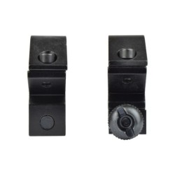 JS-TACTICAL - Anneaux de montage bas 20mm pour rails Picatinny - Noir