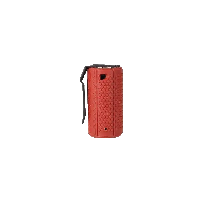 Grenade à impact ASG D-Tonator rouge, face sans marquage avec levier de sécurité
