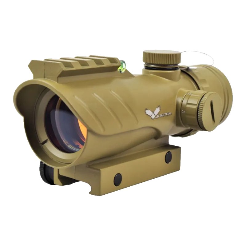 JS-TACTICAL - Viseur point rouge avec lentille de 30mm type ACOG - Tan