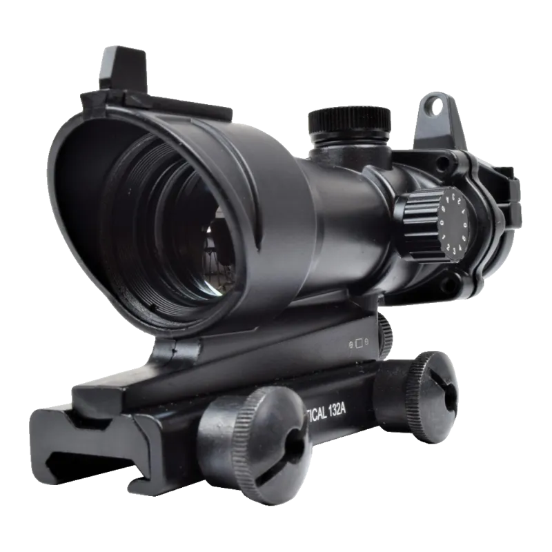 JS-TACTICAL - Viseur point rouge type ACOG lentille 32mm avec montures 20mm et 11mm - Noir
