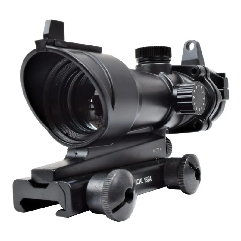 JS-TACTICAL - Viseur Point Rouge ACOG, Lentille 32mm Avec Monture 20mm Et 11mm - Noir