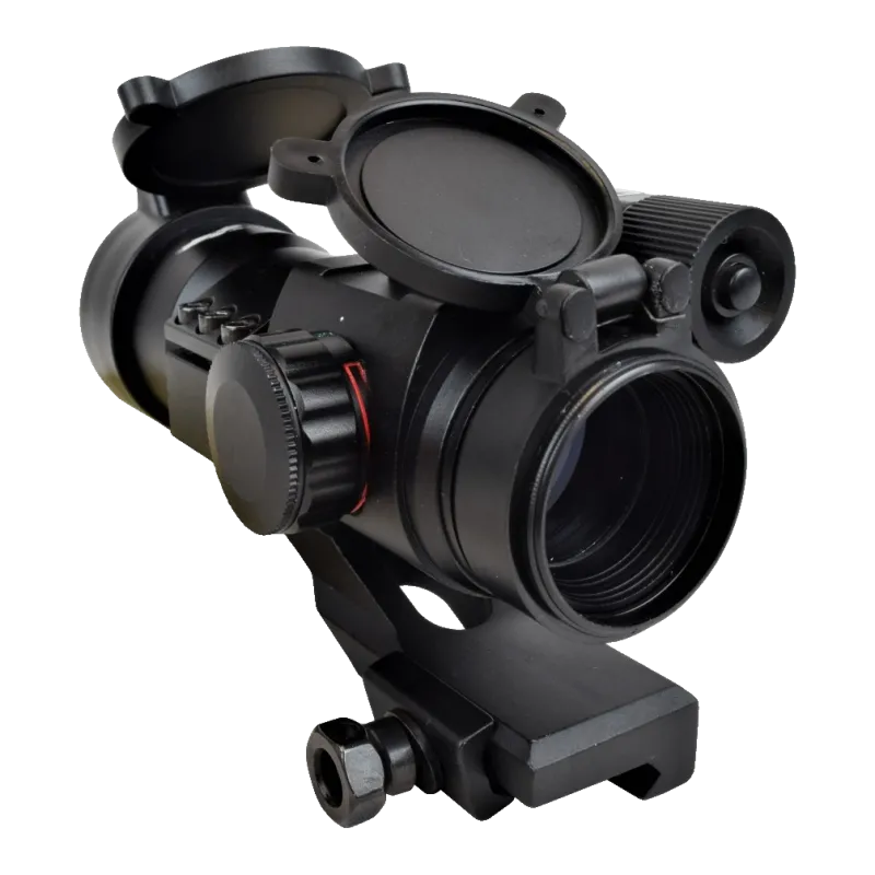 Viseur JS-Tactical 38 mm à laser, vue arrière trois quarts côté molette et embase