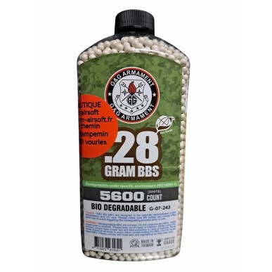 G&G Armament - Billes biodégradable Blanche 0.28g Précision 5600 Bbs