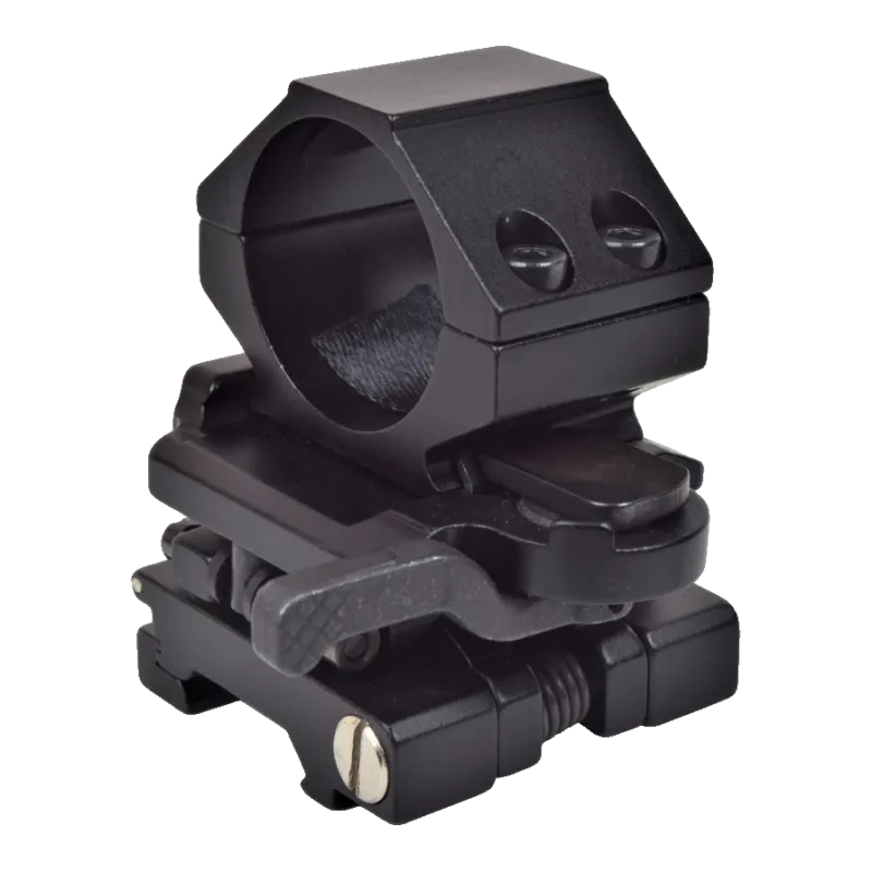 Fixation JS-Tactical pour magnifier 35 mm, vue trois-quarts côté levier de bascule