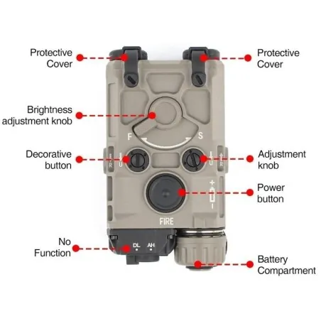 WADSN - Boitier AN/PEQ Laser + Lampe LED - Tan