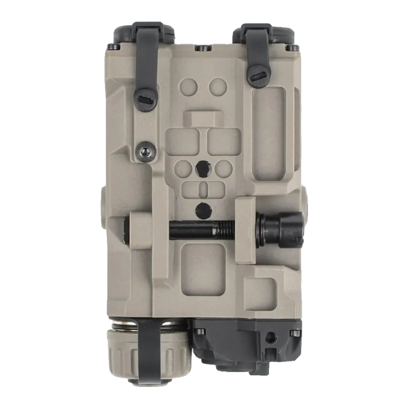 Boîtier WADSN OGL Light Version tan, vue de dessous avec vis de fixation sur rail