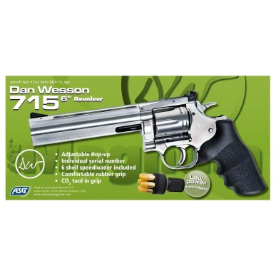 ASG - OCCASION DE LA BOUTIQUE Revolver Dan Wesson 715 - 6", argent, faible puissance .357 Magnum