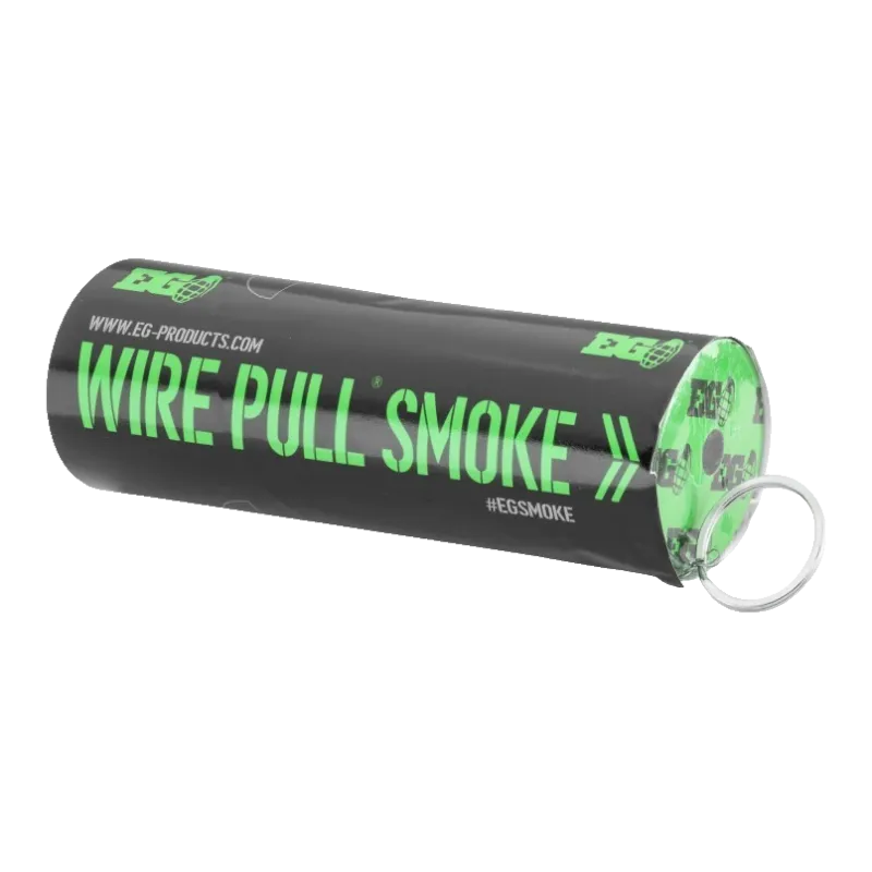 Fumigène Enola Gaye WP40 vert Wire Pull couché, anneau de goupille visible