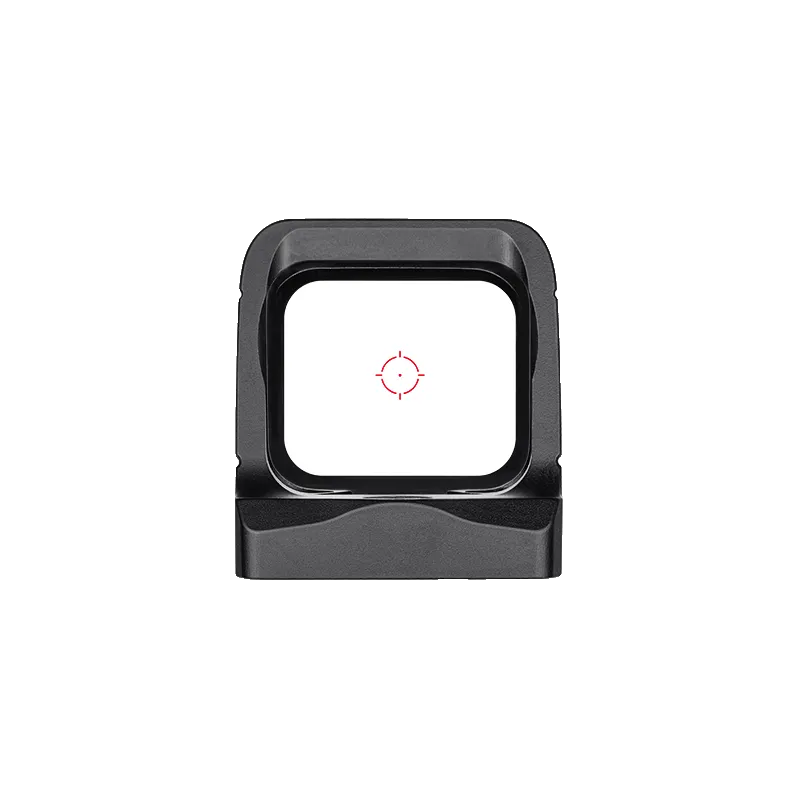 Olight Osight X vu de face : fenêtre et réticule point et cercle rouge