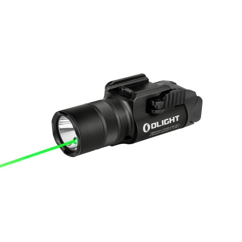 Olight - Baldr Pro R | Lampe tactique avec laser vert & 1350 lumens LED - Noir