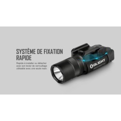 Olight - Baldr Pro R | Lampe tactique avec laser vert & 1350 lumens LED - Noir